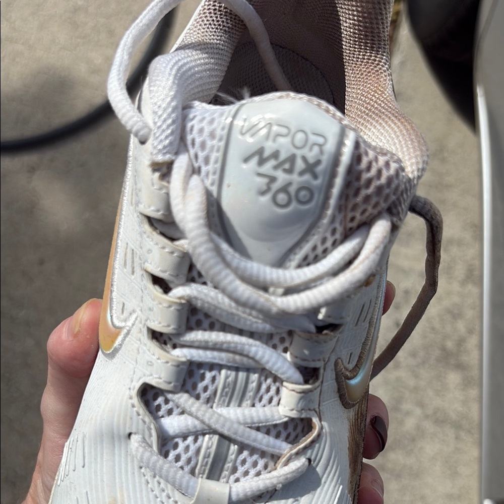 Nike VaporMax 360 White and Gold Sneakers